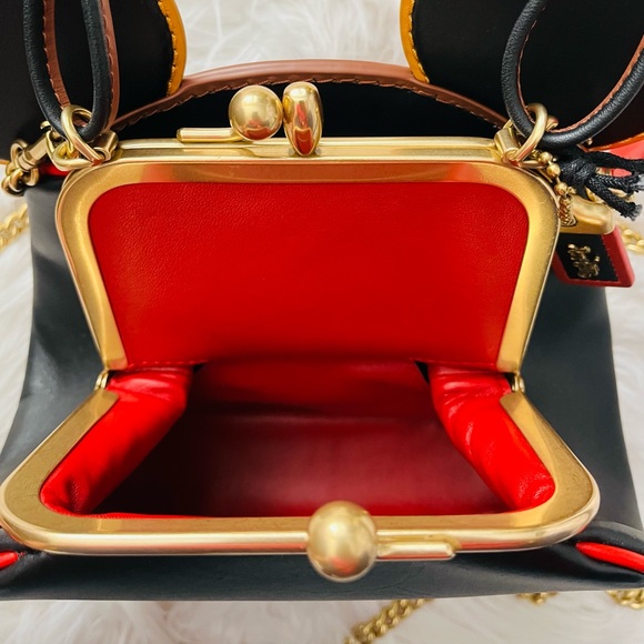 Coach x Disney Mickey Mouse x Keith Haring Leather Kisslock Crossbody Purse - Picture 6 of 16